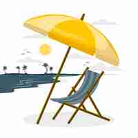 Vecteur gratuit illustration de concept de parapluie de plage