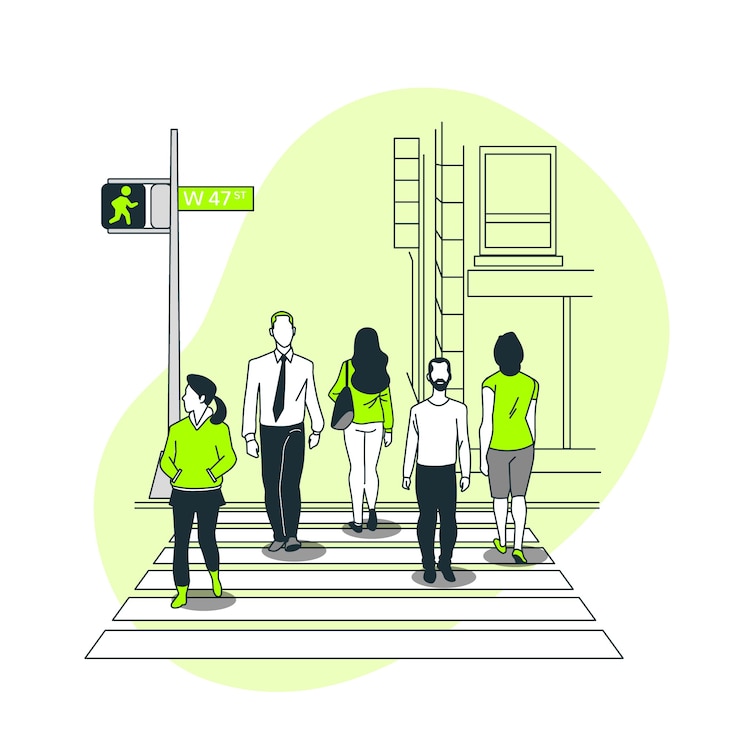 Vecteur gratuit illustration de concept de passage pour piétons