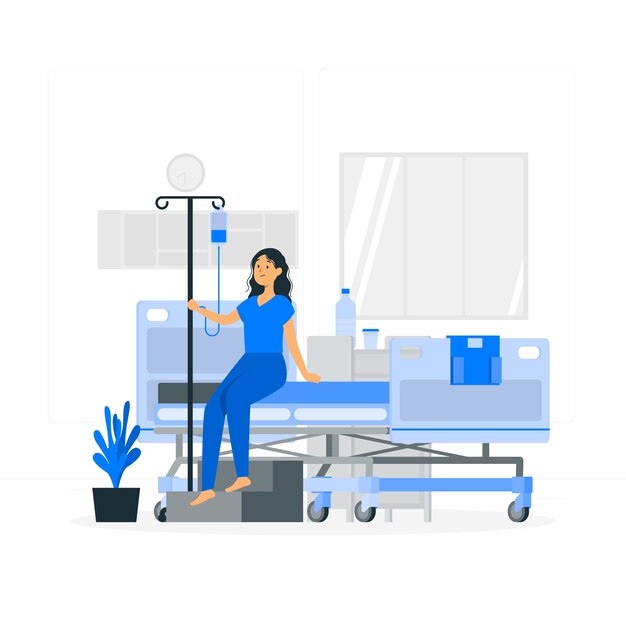 Illustration de concept de patient hospitalisé