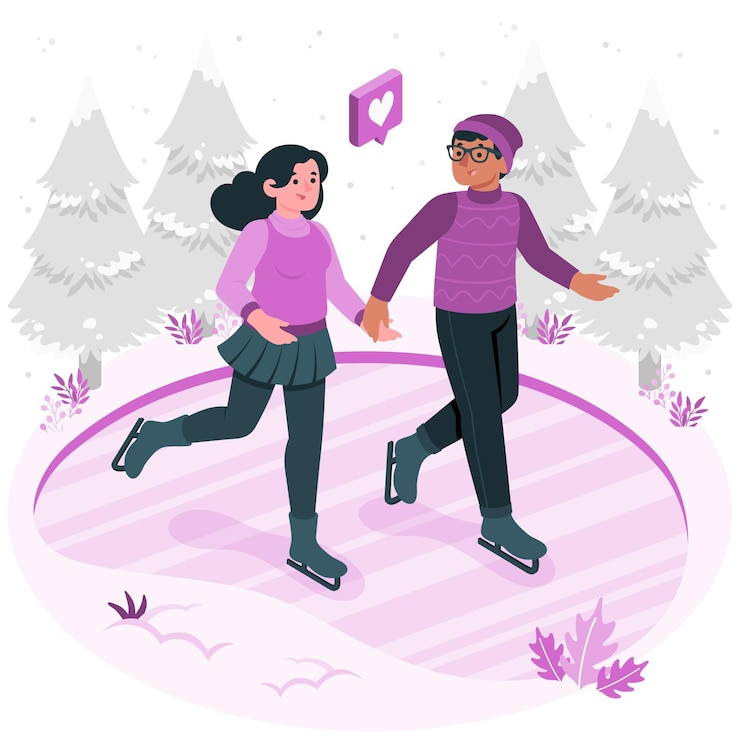 Vecteur gratuit illustration de concept de patinage sur glace