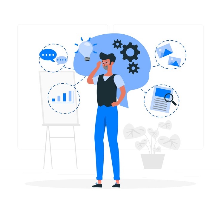 Vecteur gratuit illustration de concept de pensée critique