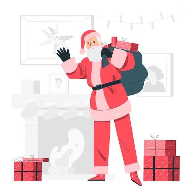 Vecteur gratuit illustration de concept de père noël