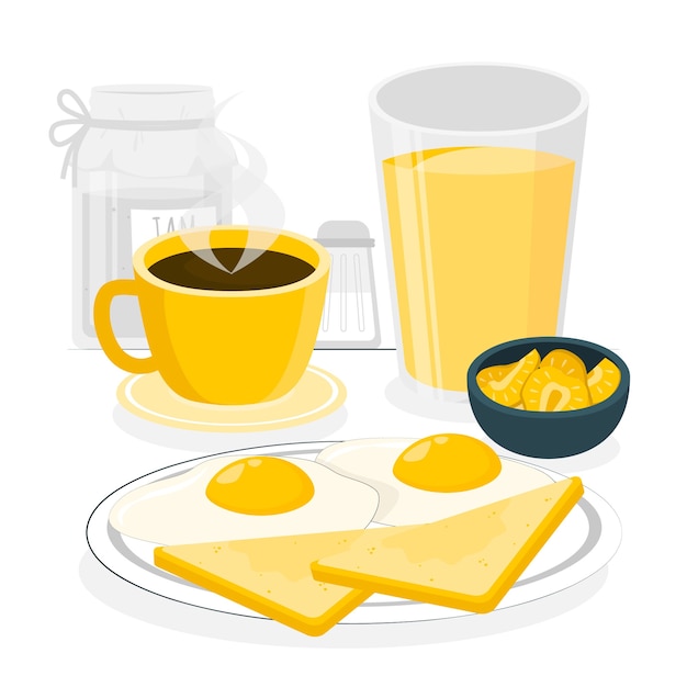 Vecteur gratuit illustration de concept de petit déjeuner