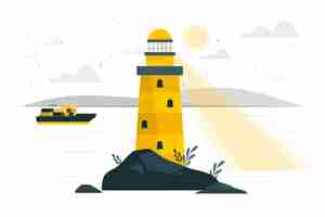 Vecteur gratuit illustration de concept de phare