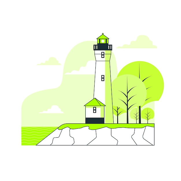 Vecteur gratuit illustration de concept de phare