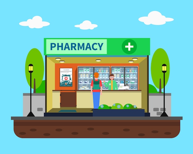 Vecteur gratuit illustration de concept de pharmacie