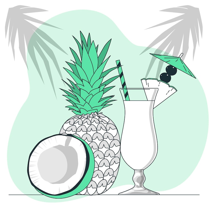 Vecteur gratuit illustration de concept de pina colada
