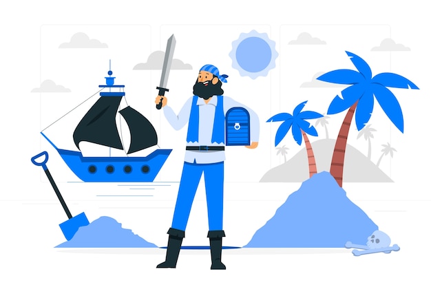 Vecteur gratuit illustration de concept de pirates