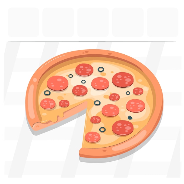 Vecteur gratuit illustration de concept de pizza au pepperoni
