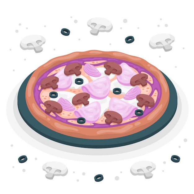 Vecteur gratuit illustration de concept de pizza capricciosa