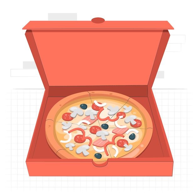 Vecteur gratuit illustration de concept de pizza capricciosa