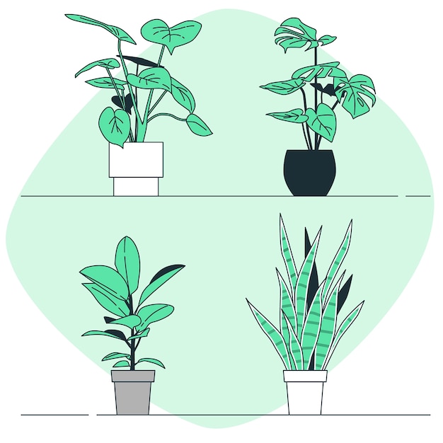 Vecteur gratuit illustration de concept de plante en pot