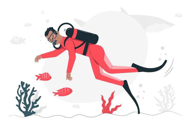 Vecteur gratuit illustration de concept de plongée