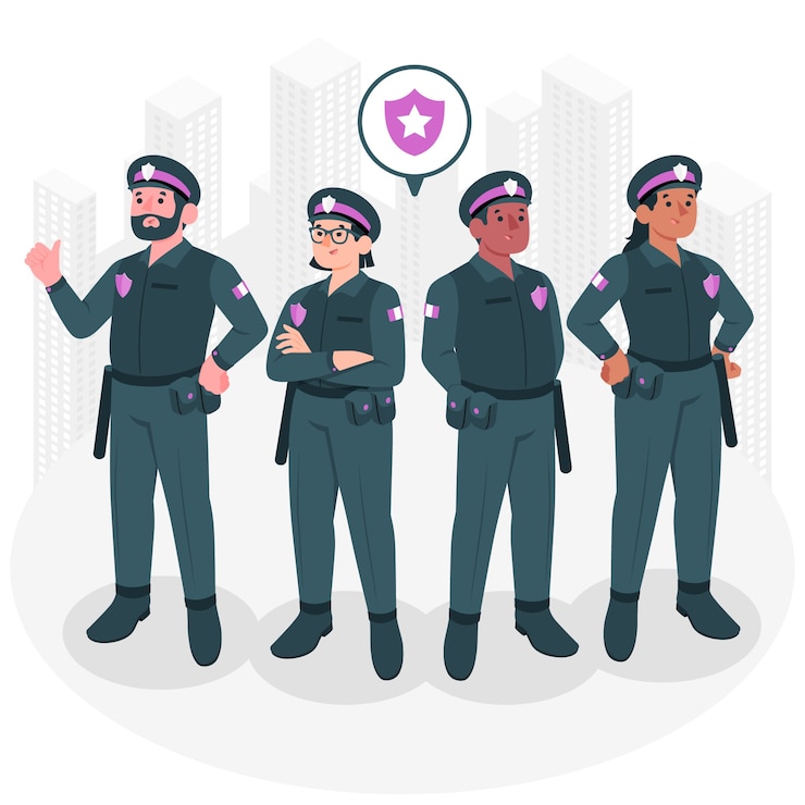 Vecteur gratuit illustration de concept de policier