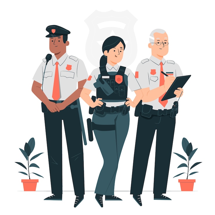 Vecteur gratuit illustration de concept de policiers