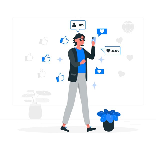 Illustration de concept de popularité en ligne