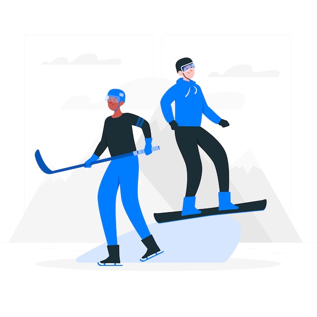 Illustration de concept pour les jeux olympiques d'hiver