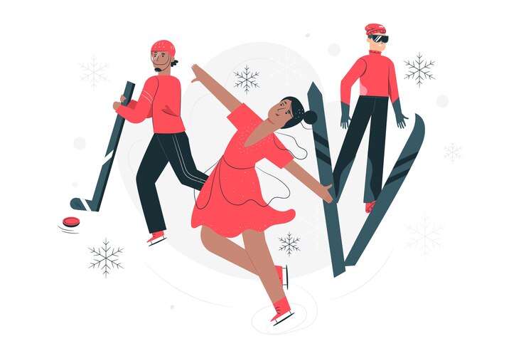 Vecteur gratuit illustration de concept pour les jeux olympiques d'hiver