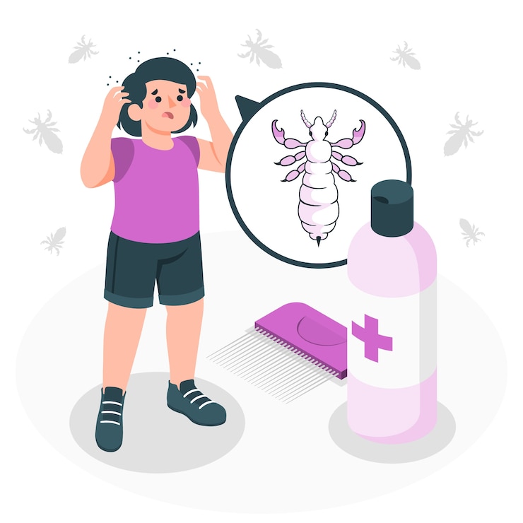 Vecteur gratuit illustration de concept de poux