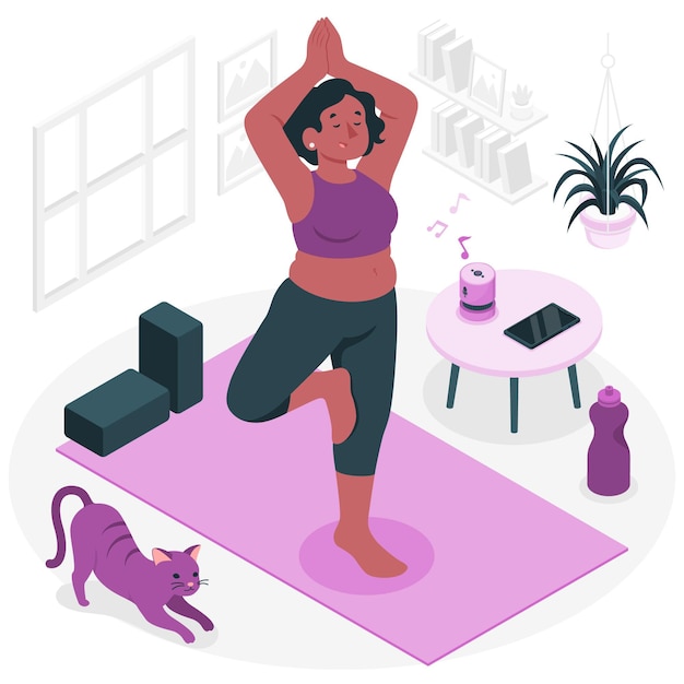 Illustration De Concept De Pratique De Yoga