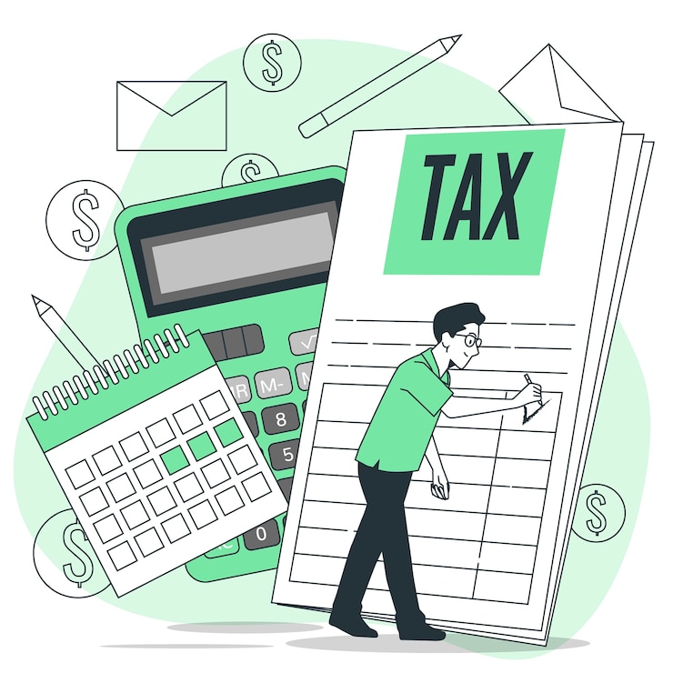 Vecteur gratuit illustration de concept de préparation d'impôt