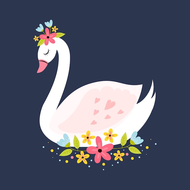 Vecteur gratuit illustration avec concept de princesse cygne