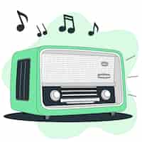 Vecteur gratuit illustration de concept de radio vintage