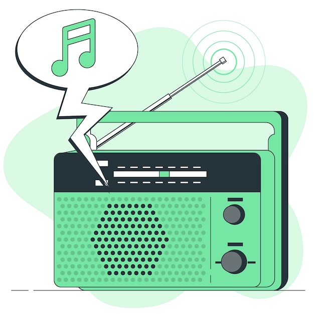 Vecteur gratuit illustration de concept de radio