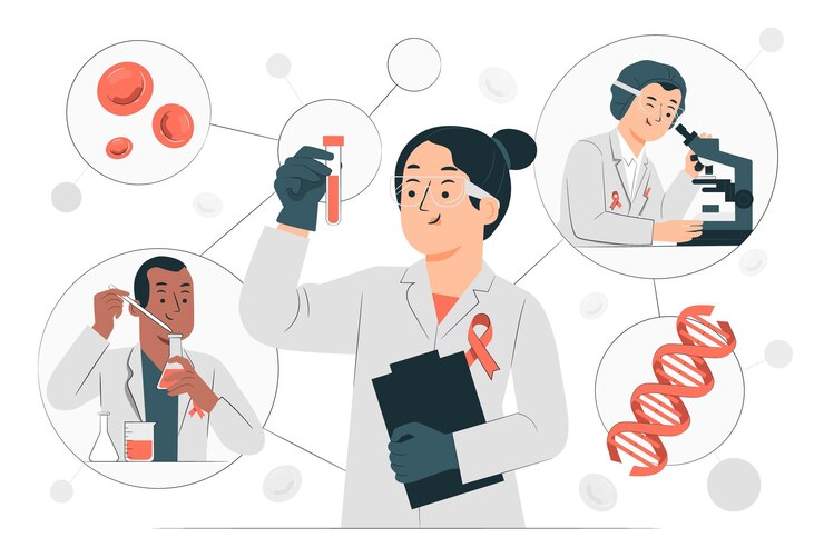 Vecteur gratuit illustration de concept de recherche sur le sida