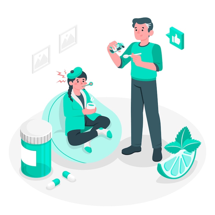 Vecteur gratuit illustration de concept de remède (médecine)