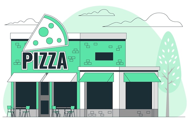 Vecteur gratuit illustration de concept de restaurant de pizza