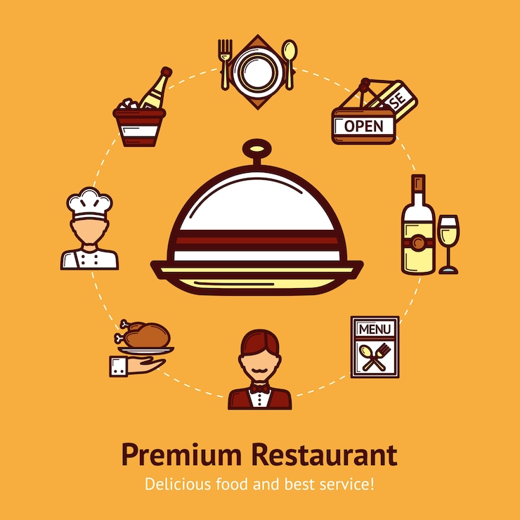Vecteur gratuit illustration de concept de restaurant