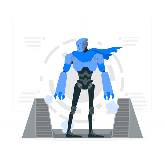 Vecteur gratuit illustration de concept de robot cool