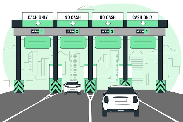 Vecteur gratuit illustration de concept de route à péage