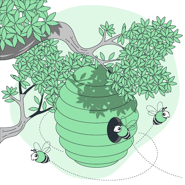 Vecteur gratuit illustration de concept de ruche d'abeilles