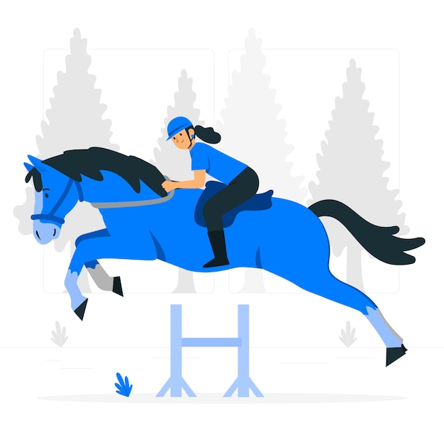 Vecteur gratuit illustration de concept de saut à cheval