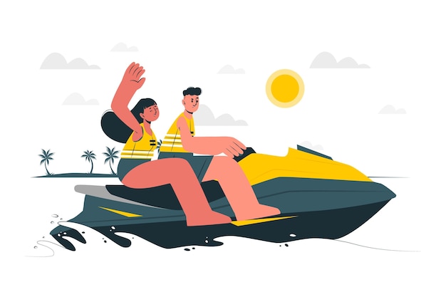 Illustration De Concept De Scooter Nautique