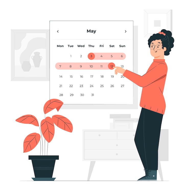 Vecteur gratuit illustration de concept de sélecteur de date