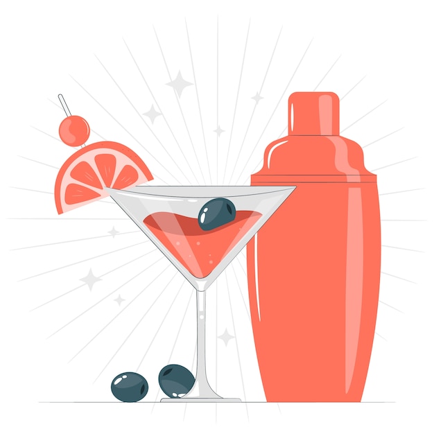 Vecteur gratuit illustration de concept de shaker à cocktail