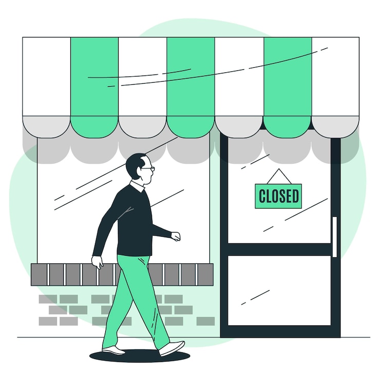 Vecteur gratuit illustration de concept de signe fermé