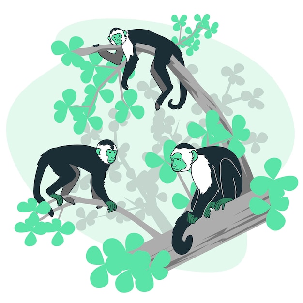 Vecteur gratuit illustration de concept de singes