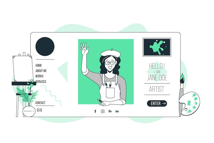 Vecteur gratuit illustration de concept de site personnel
