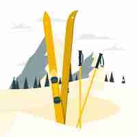 Vecteur gratuit illustration de concept de ski design plat