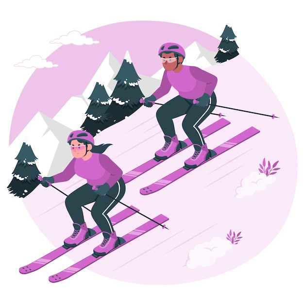 Vecteur gratuit illustration de concept de ski