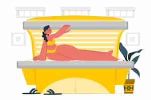 Vecteur gratuit illustration de concept de solarium