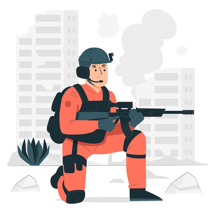 Vecteur gratuit illustration de concept de soldats