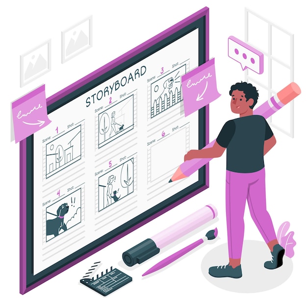 Vecteur gratuit illustration de concept de story-board