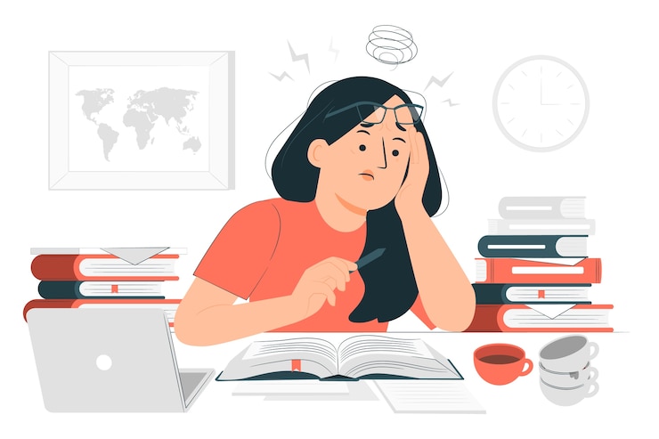 Vecteur gratuit illustration de concept de stress étudiant