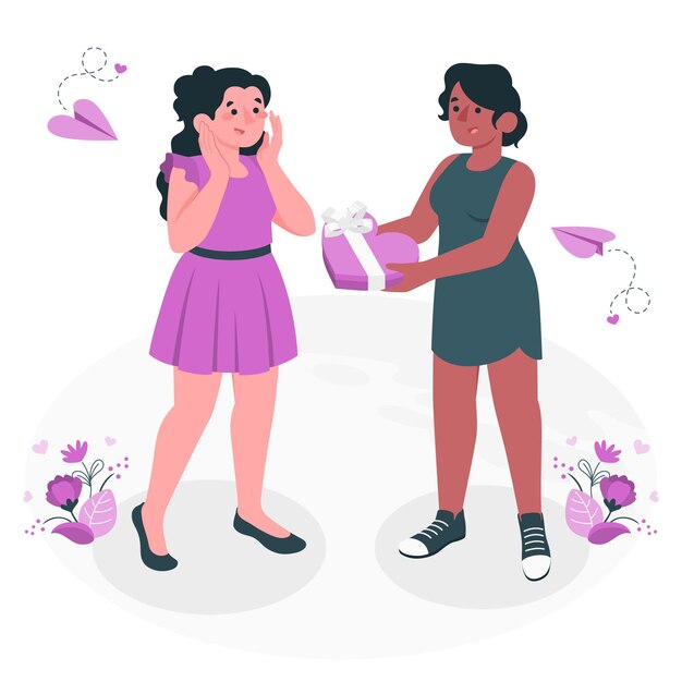 Illustration de concept surprise Saint Valentin