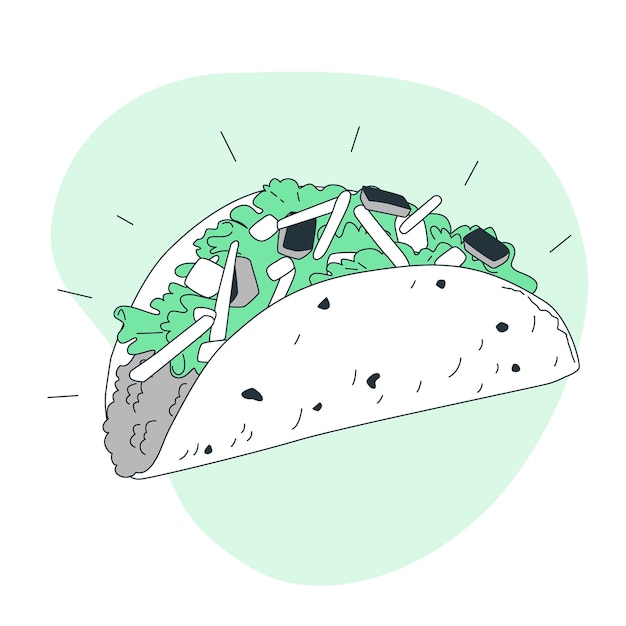 Illustration de concept de tacos